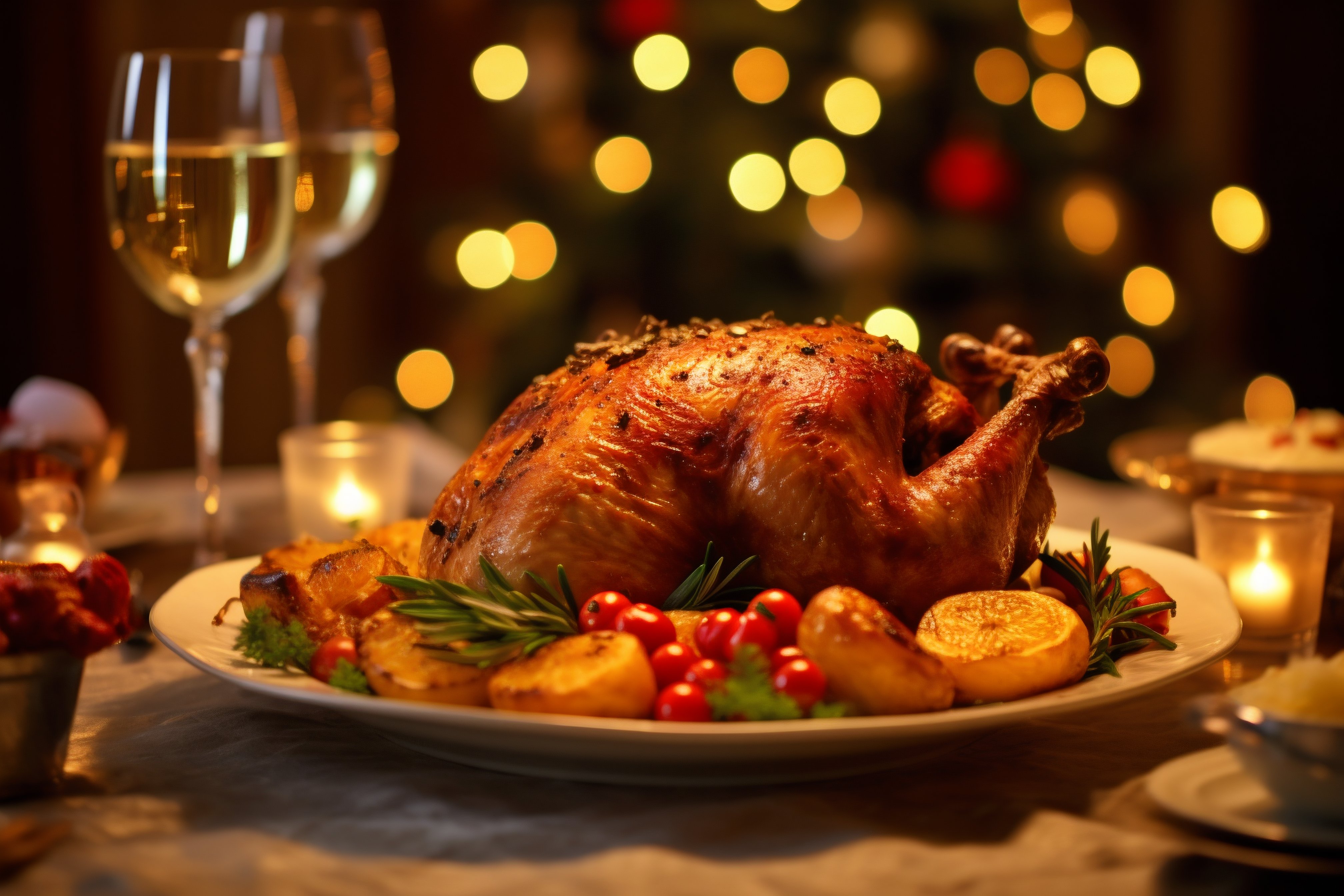 年末年始の豪華な食事イメージ：ターキーディナー