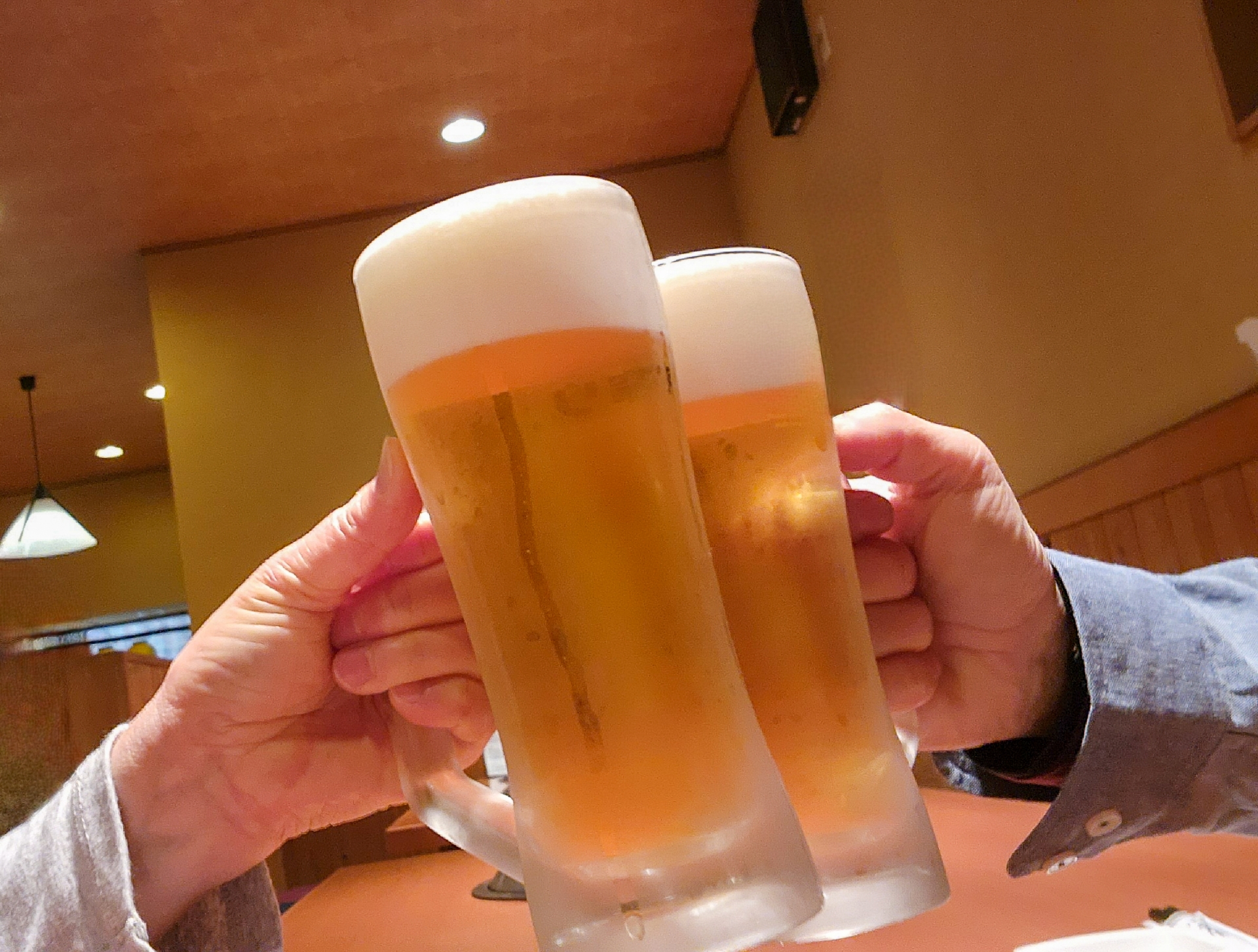 ビールで乾杯